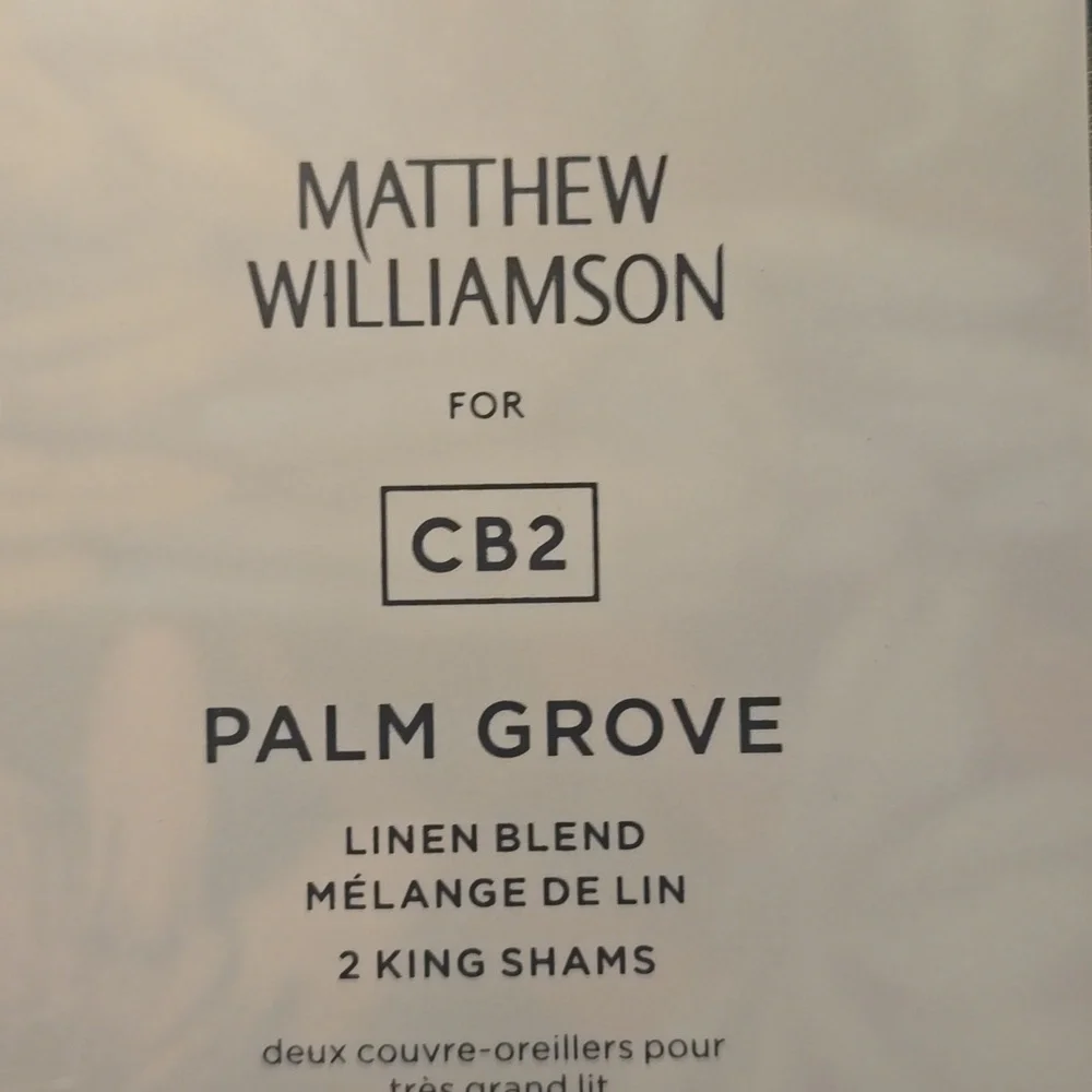 ❤️BUY 2 GET 1 FREE DEAL Palm Grove Linen King Pillow Shams Set of 2